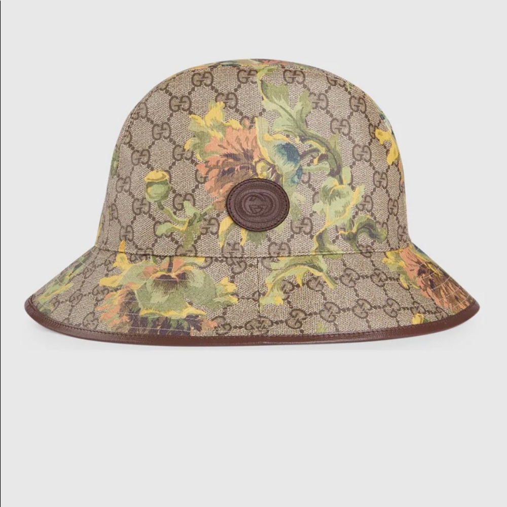GG carnation print bucket hat